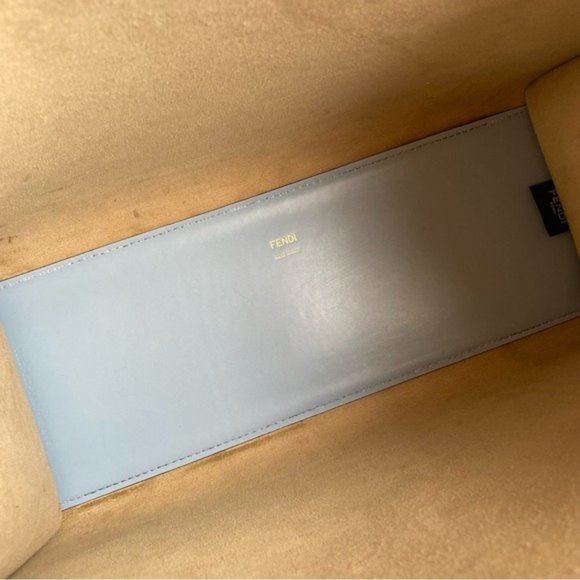 SOLD Fendi Sunshine Medium Light Blue Leather Shopper - Picture 12 of 13